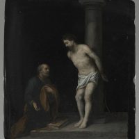 Fig. 1 Bartolomé Esteban Murillo (Sevilla,
1617-1682) San Pedro ante Cristo en la
columna, ca. 1665-1670, óleo sobre
obsidiana, 33,7 x 30,7 cm, Musée du Louvre,
París. Créditos de la imagen: 2023, Grand Palais
(Musée du Louvre) / Adrien Didieriean